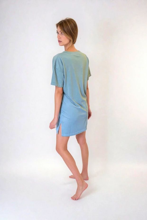 BOYFRIEND TEE SLEEP DRESS- SOFT SAGE