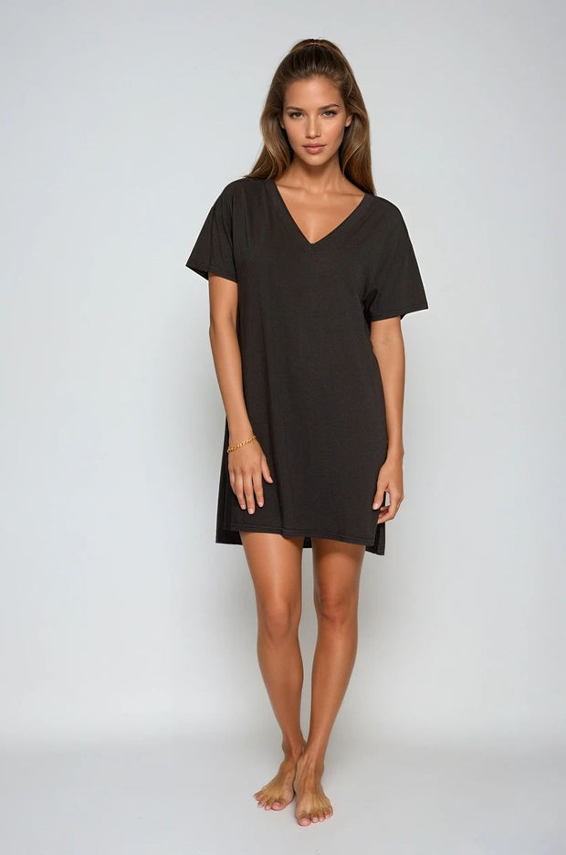 BOYFRIEND TEE SLEEP DRESS — BLACK NIGHT – After Sunset