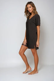 BOYFRIEND TEE SLEEP DRESS BLACK