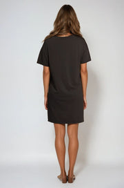 BOYFRIEND TEE SLEEP DRESS BLACK